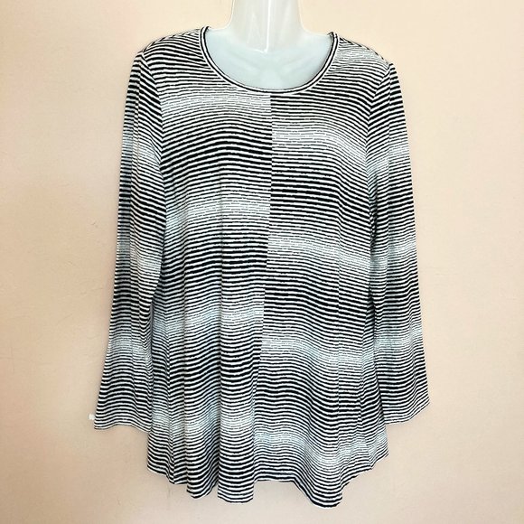 Habitat Clothes To Live In Tunic Pullover Top Striped Abstract Long Sleeve Sz M - Picture 1 of 8